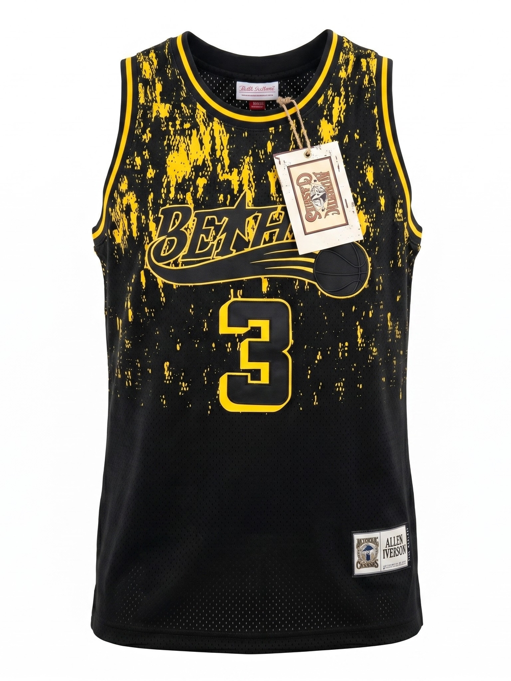 NWT Allen Iverson Bethel High School Jersey Black Yellow Size Large Classic